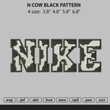 Nike Cow Black Pattern Embroidery File 4 size