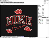 Nike Doubleoutlines Akatsuki Embroidery File 4 size