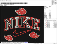 Nike Doubleoutlines Akatsuki Embroidery File 4 size