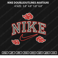 Nike Doubleoutlines Akatsuki Embroidery File 4 size