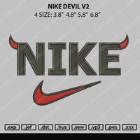 Nike Devil V2 Embroidery File 4 size