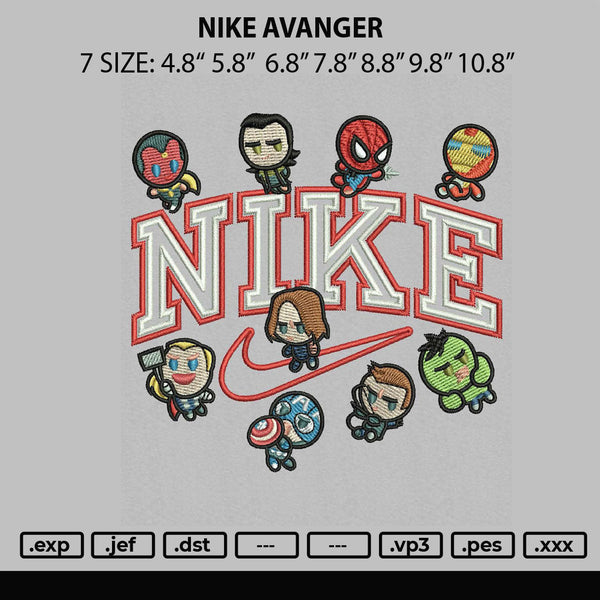 Nike Avenger Embroidery File 4 size