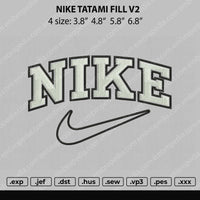 Nike Tatami Fill V2 Embroidery File 4 size