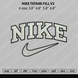 Nike Tatami Fill V2 Embroidery File 4 size