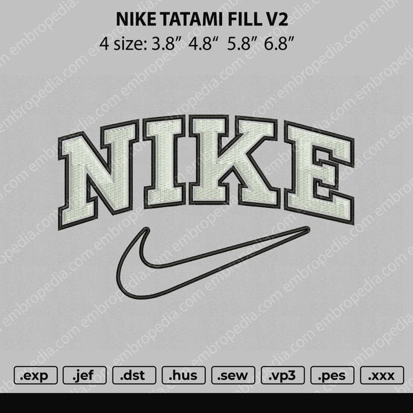Nike Tatami Fill V2 Embroidery File 4 size