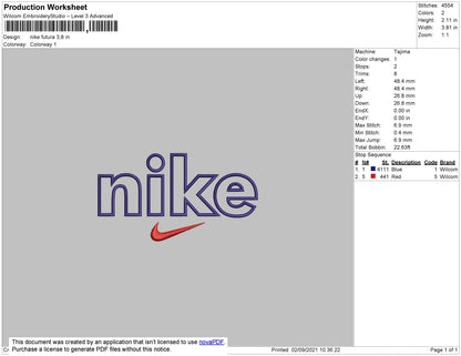 Nike Futura Embroidery File 4 size