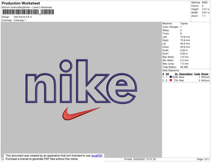 Nike Futura Embroidery File 4 size