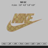 Nike Swoosh GC Embroidery File 4 size