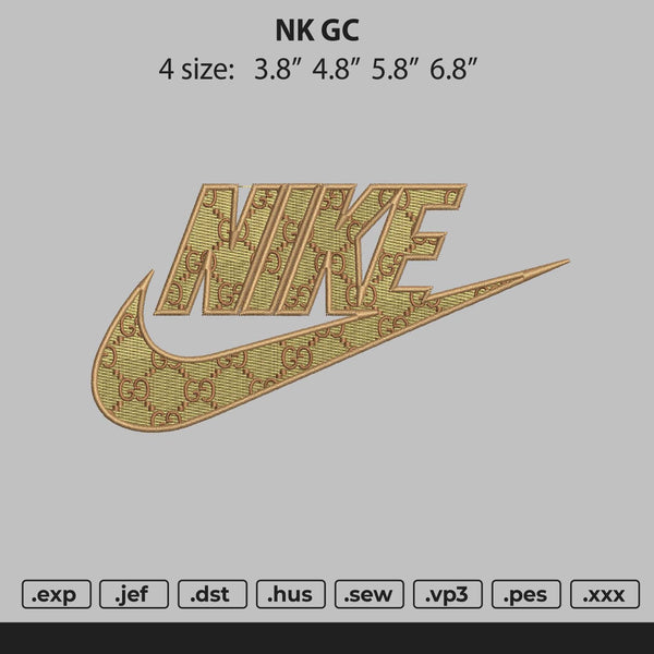Nike Swoosh GC Embroidery File 4 size