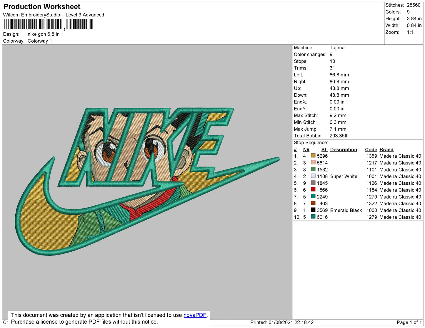 Nike Gon Embroidery File 4 size
