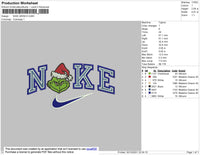 Nike Grinch Embroidery File 4 size