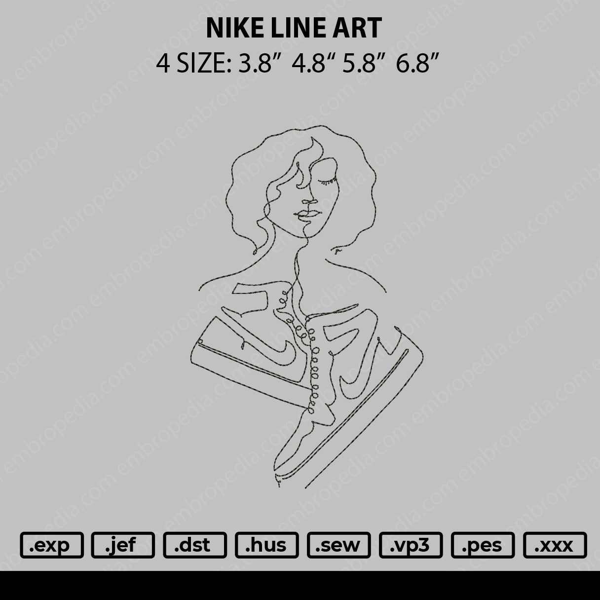 Nike Lineart Embroidery File 4 size