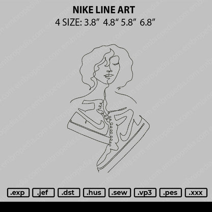 Nike Lineart Embroidery File 4 size