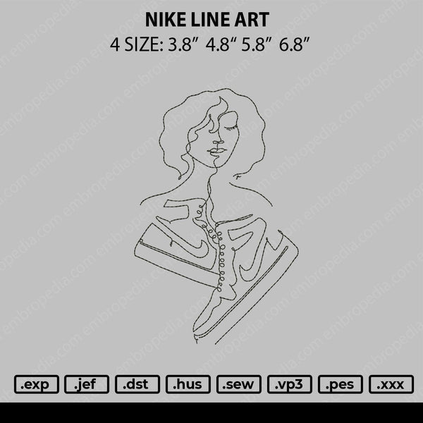 Nike Lineart Embroidery File 4 size