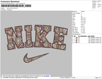Nike Love Pattern Embroidery File 4 size