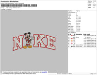Nike Mickey Christmas Embroidery File 4 size