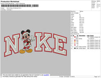 Nike Mickey Christmas Embroidery File 4 size