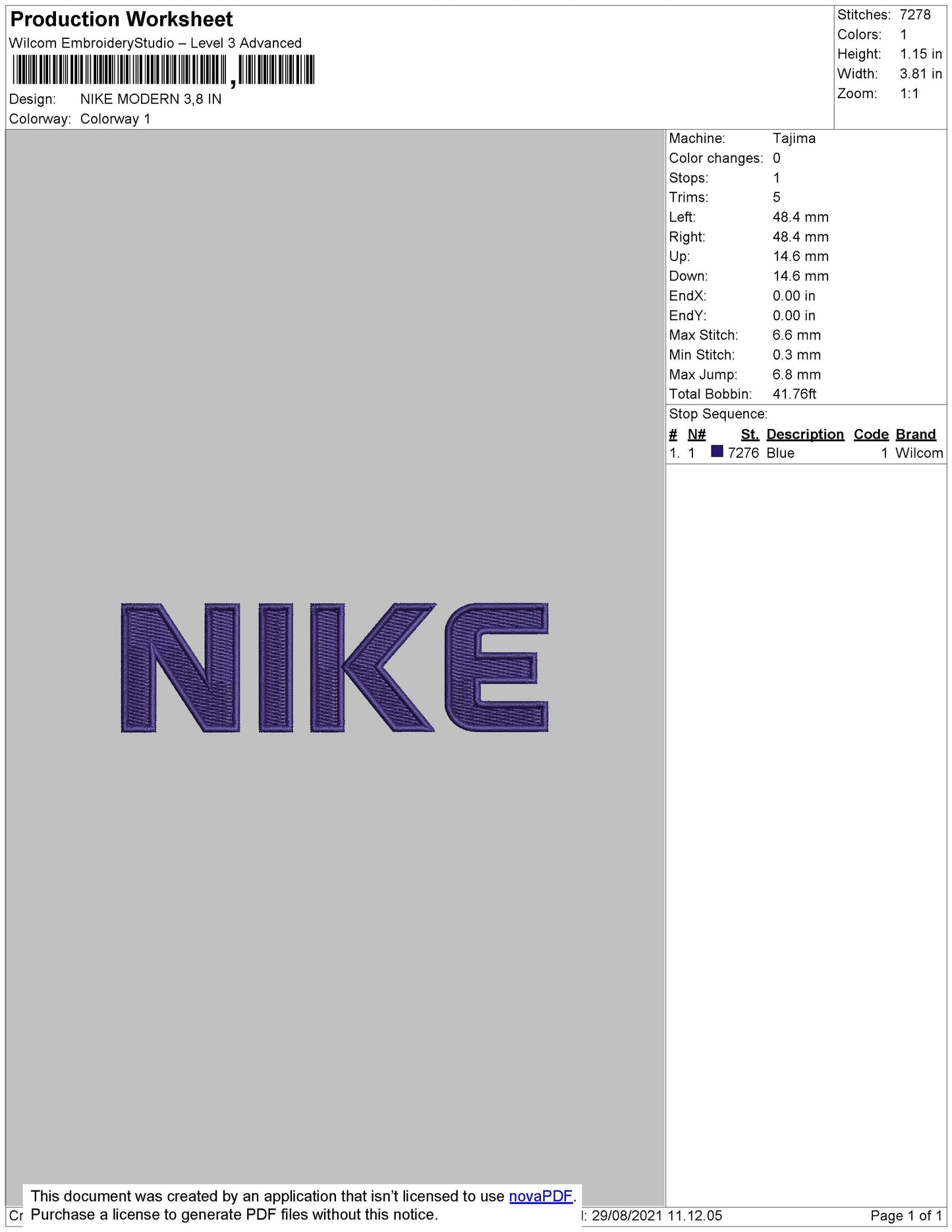 Nike Modern Embroidery File 4 size