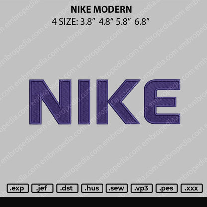 Nike Modern Embroidery File 4 size