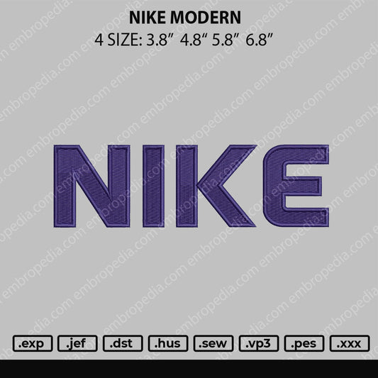 Nike Modern Embroidery File 4 size