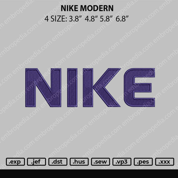 Nike Modern Embroidery File 4 size