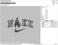 Nike Godzilla Embroidery File 4 size