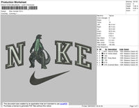 Nike Godzilla Embroidery File 4 size