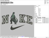 Nike Godzilla Embroidery File 4 size