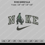 Nike Godzilla Embroidery File 4 size