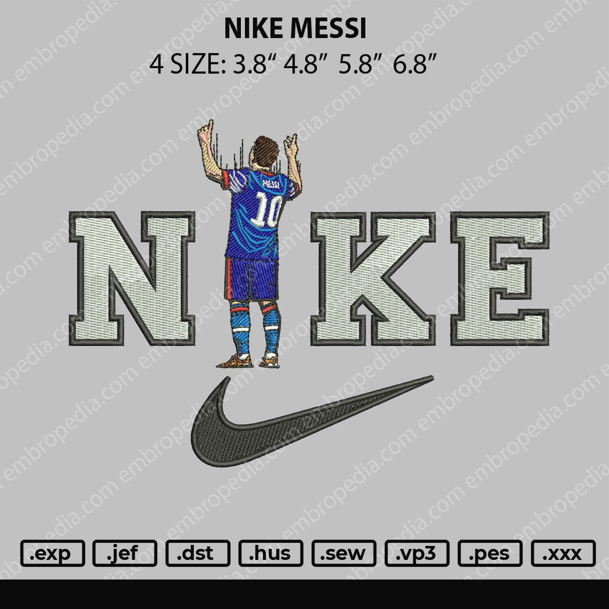 Nike Messi Embroidery File 4 size