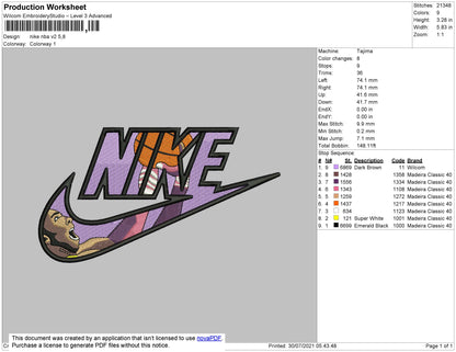 Nike NBA Embroidery File 4 size