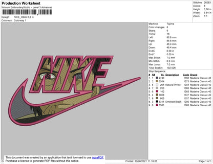 Nike Obito 02 Embroidery File 6 size