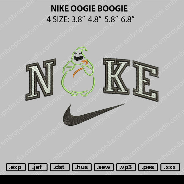 Nike Oogie Boogie Embroidery File 4 size
