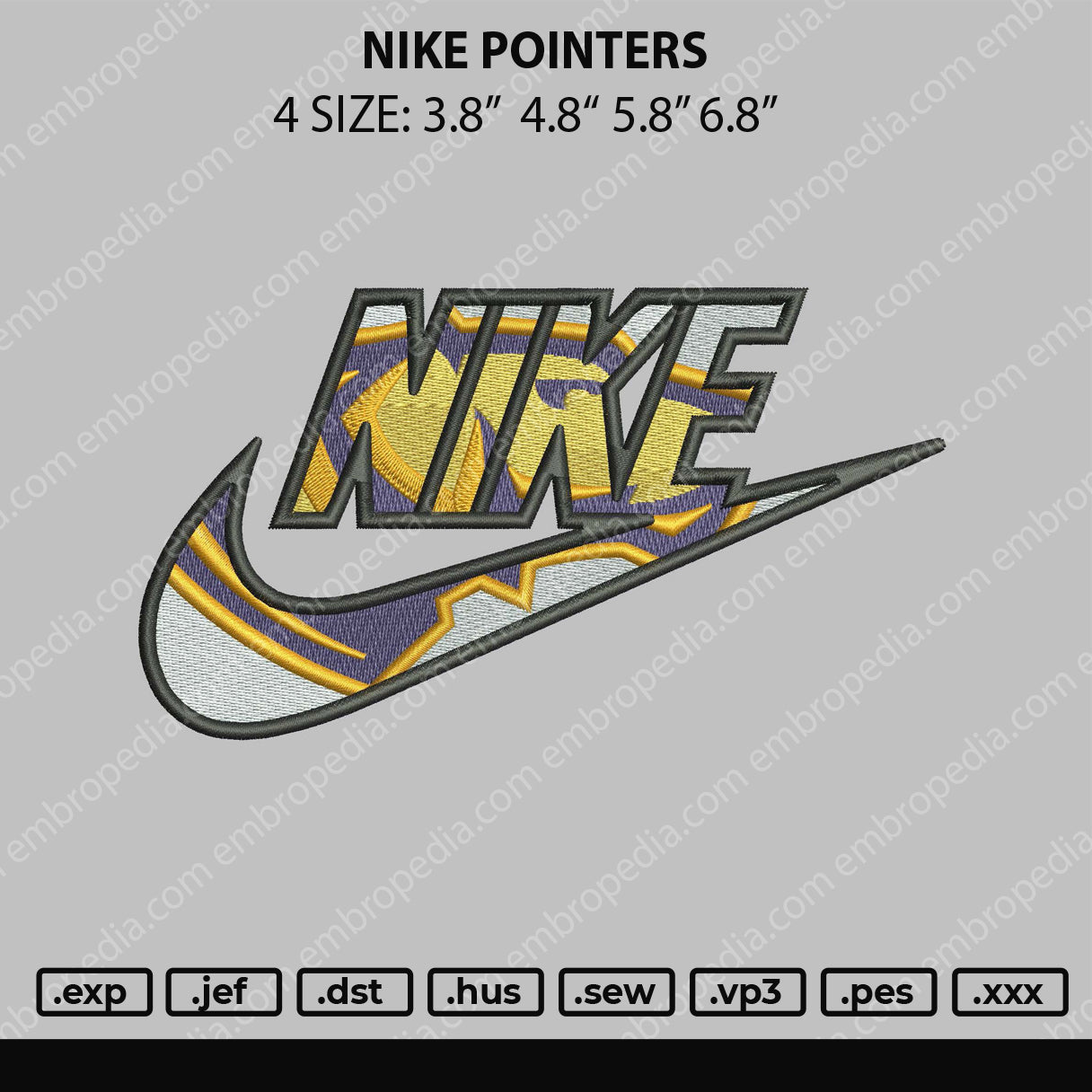 Nike Pointers Embroidery File 4 size