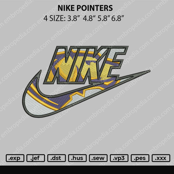 Nike Pointers Embroidery File 4 size