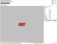 Nike Red Text Embroidery File 4 size