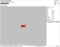 Nike Red Text Embroidery File 4 size