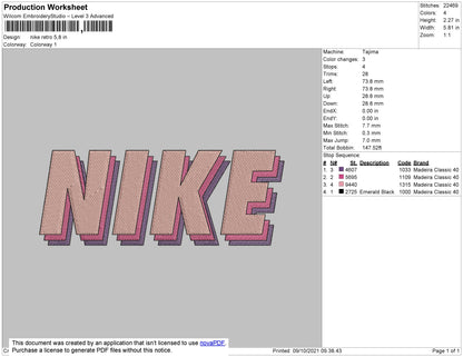 Nike Retro Embroidery File 4 size