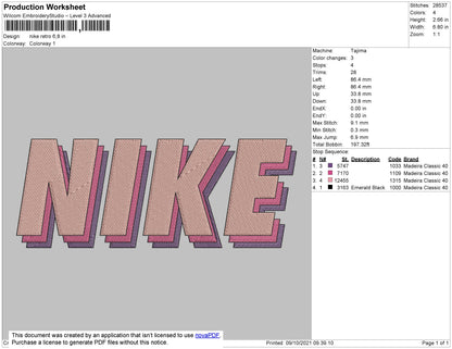 Nike Retro Embroidery File 4 size