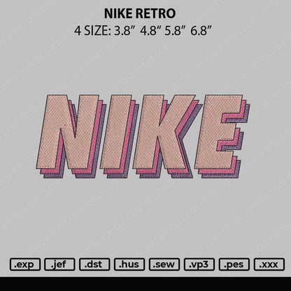 Nike Retro Embroidery File 4 size