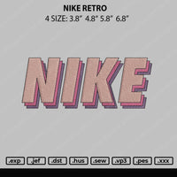 Nike Retro Embroidery File 4 size