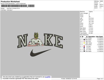 Nike Raul Jimenez Embroidery File 4 size