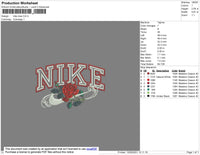 Nike Rose Embroidery File 4 size
