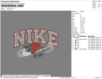 Nike Rose Embroidery File 4 size