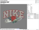 Nike Rose Embroidery File 4 size