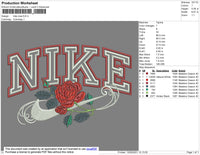 Nike Rose Embroidery File 4 size