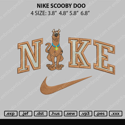 Nike Scooby Doo Embroidery File 4 size