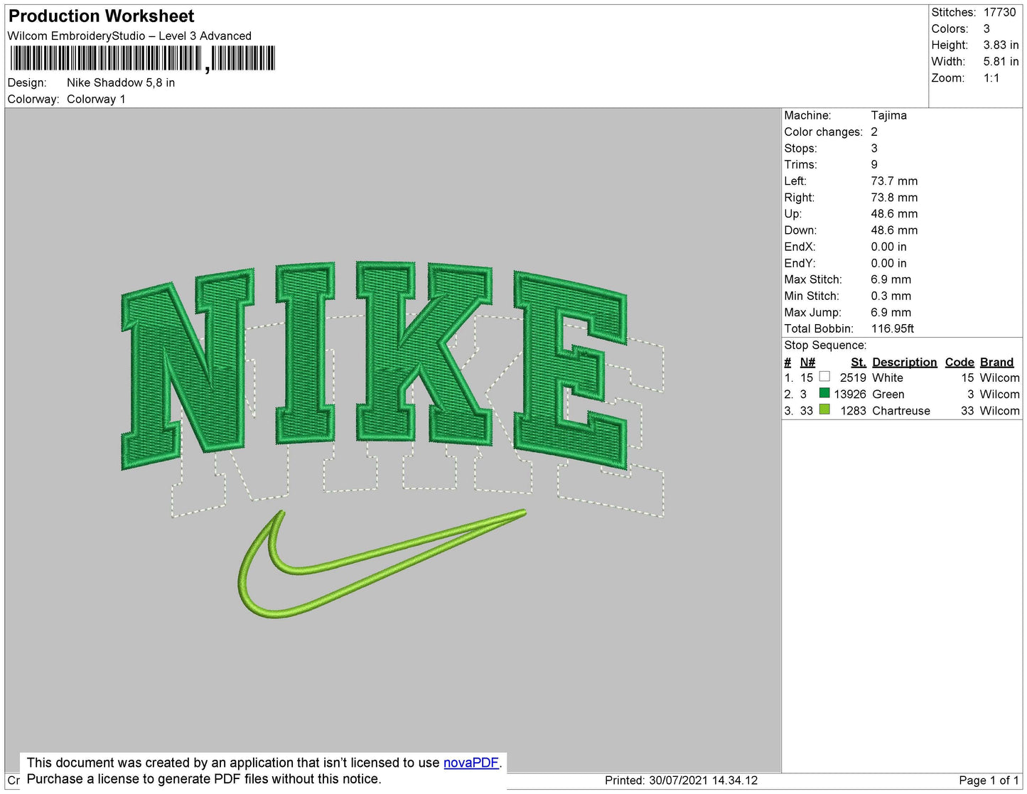 Nike Shadow Embroidery File 4 size