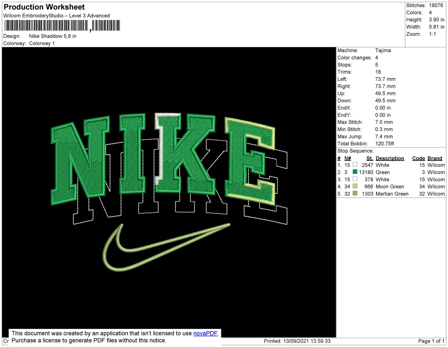 Nike Shadow Embroidery File 6 Size