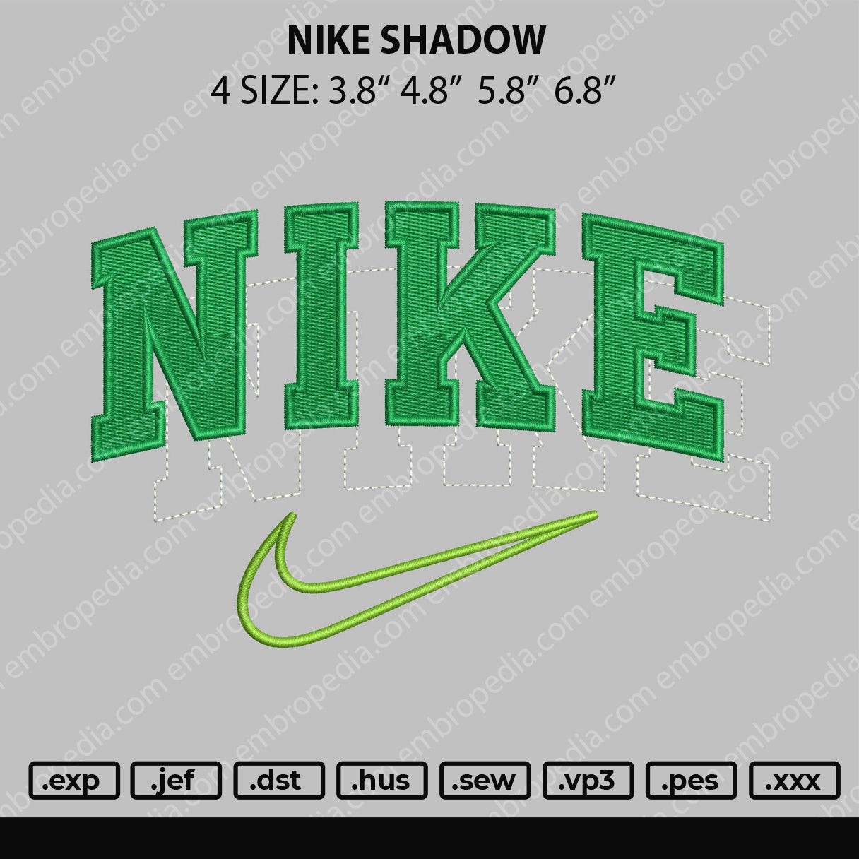Nike Shadow Embroidery File 4 size